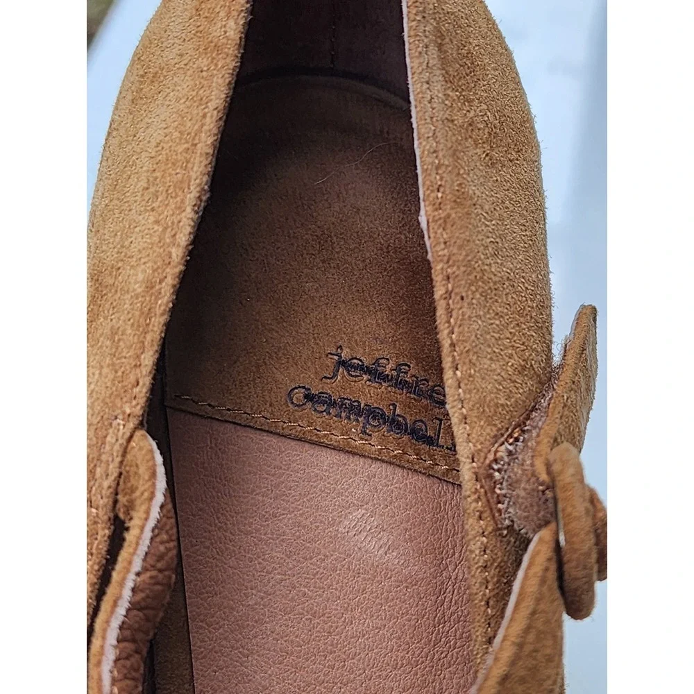 Jeffrey Campbell Tan Suede Mary Ann Heels Mary Jane Platform Pumps  Brown 9.5